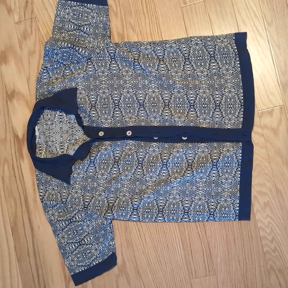 Far Afield Zig Zag Cardigan in Tribal Navy XL